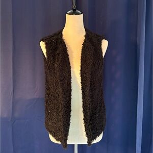 Y2k vintage black fuzzy vest